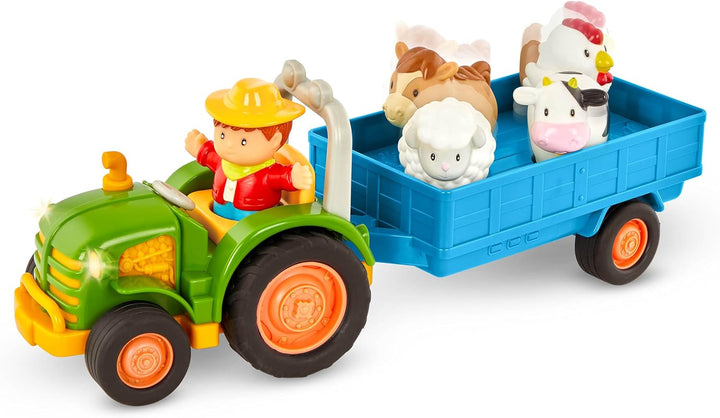 – Farm Toys for Toddlers, Kids – Lights & Sounds Toy Tractor – 7 Pieces Pretend Play Set – Tractor, Trailer, Animals – 18+ Months