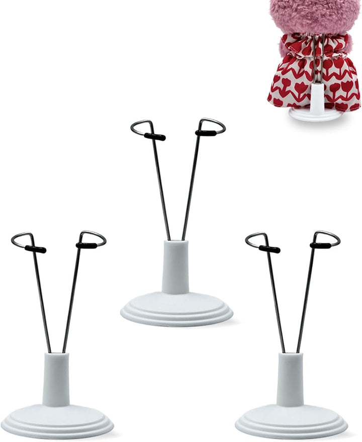 Adjustable Doll Stand for Labu,Display Holder Support for 4-8 Inches Dolls,Keep the Standing Position (White, 6 Pack)(Doll Not Include)