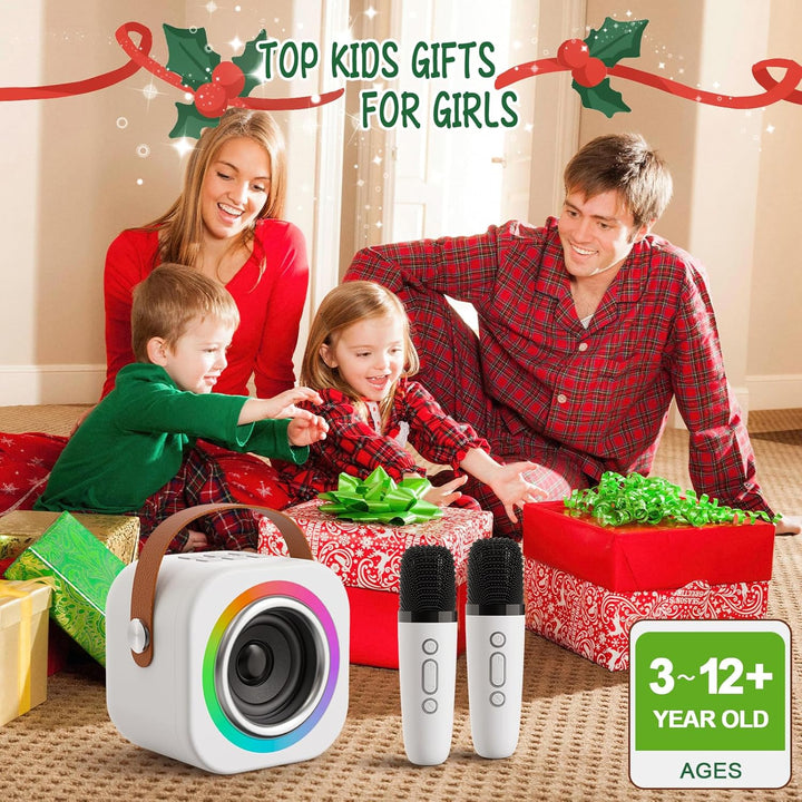 Mini Karaoke Machine for Kids with 2 Wireless Mics,Top Singing Toys Birthday Gifts Ideas for Girls Ages 3,4,5,6,7,8,9,10,11,12+ Years Old,Great Gift Ages Girls,Boys Trend Party