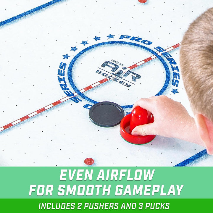 48 Inch Air Hockey Arcade Table for Kids - Oak or Black - Includes 2 Pushers, 3 Pucks, AC Motor, and LED Scoreboard
