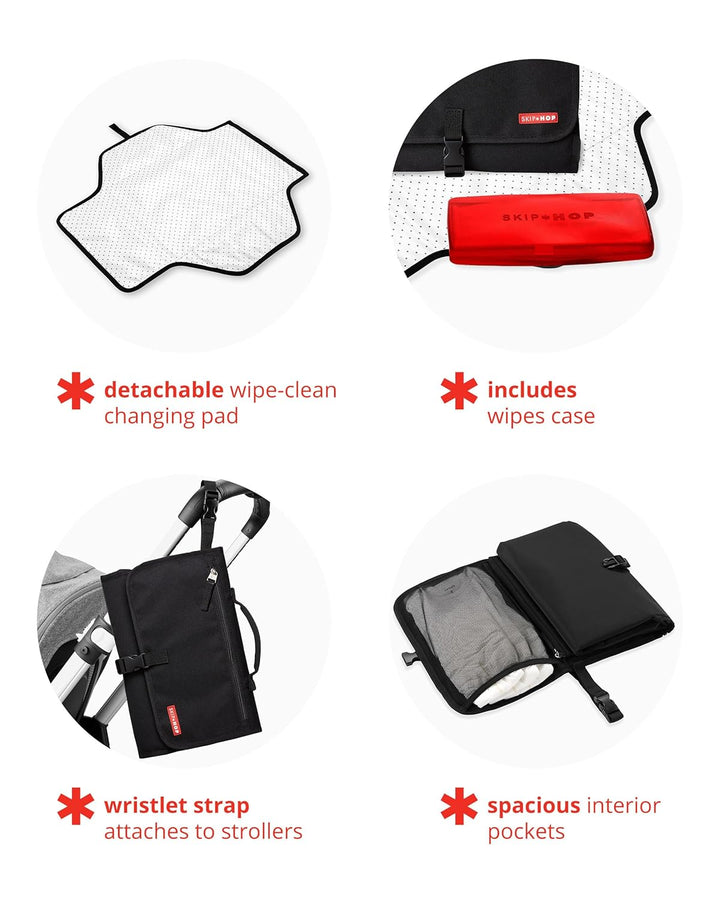 Portable Baby Changing Pad, Pronto, Black & White Stripe