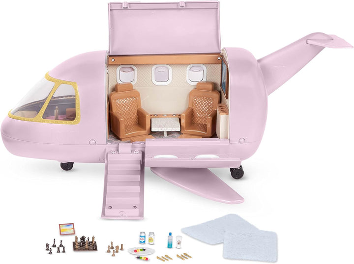 – Airplane for Mini Dolls – Jet & Accessories for 6-Inch Dolls – Working Lights & Sounds – Chess Game & Play Food – 3+ Years– Luxury Jet
