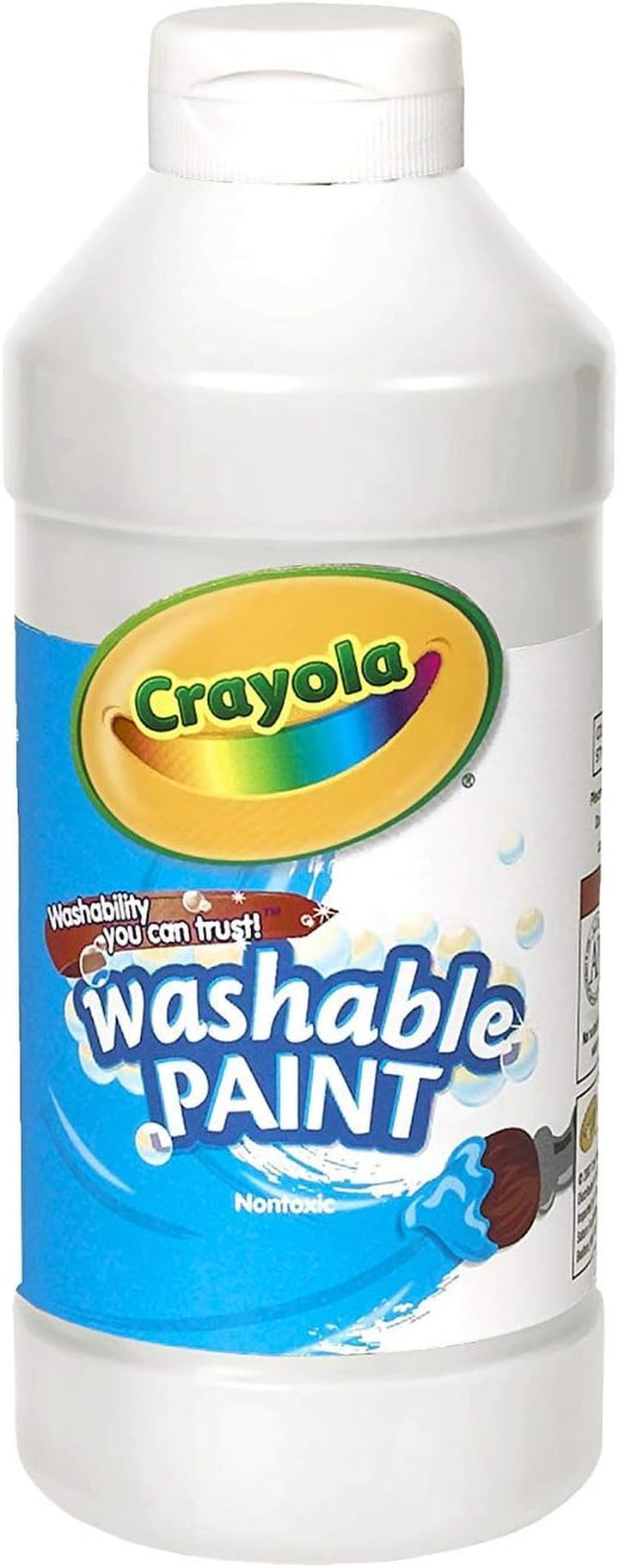 Washable Paint, White, 16 Oz.