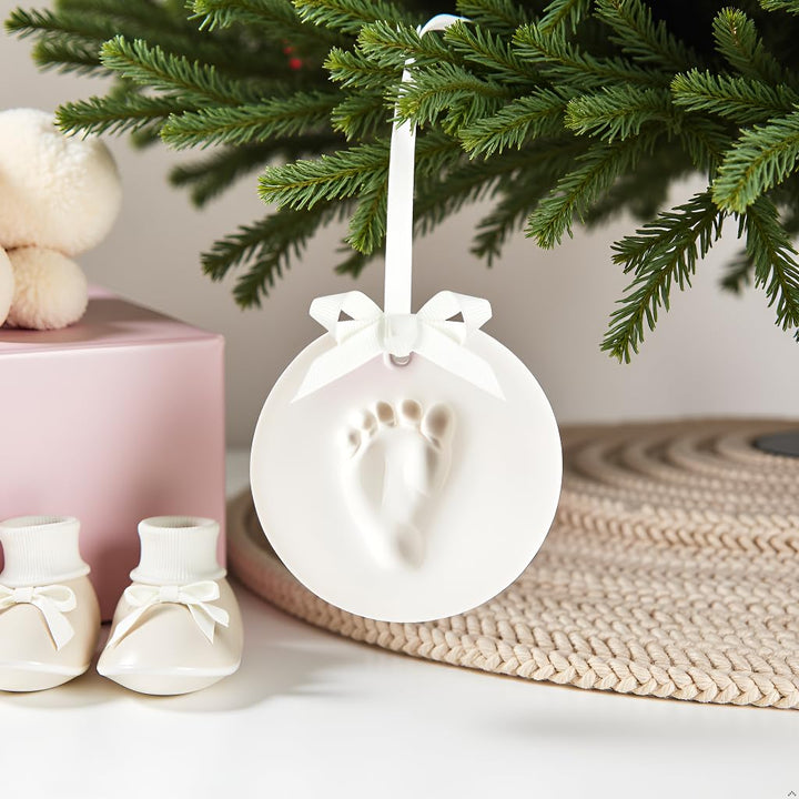 DIY No Mess Hanging Christmas Ornament Keepsake Kit, Baby Hand and Footprint Keepsake, Classic Nursery Decor, Ideal Gender Neutral Gift, Baby'S First Christmas, White