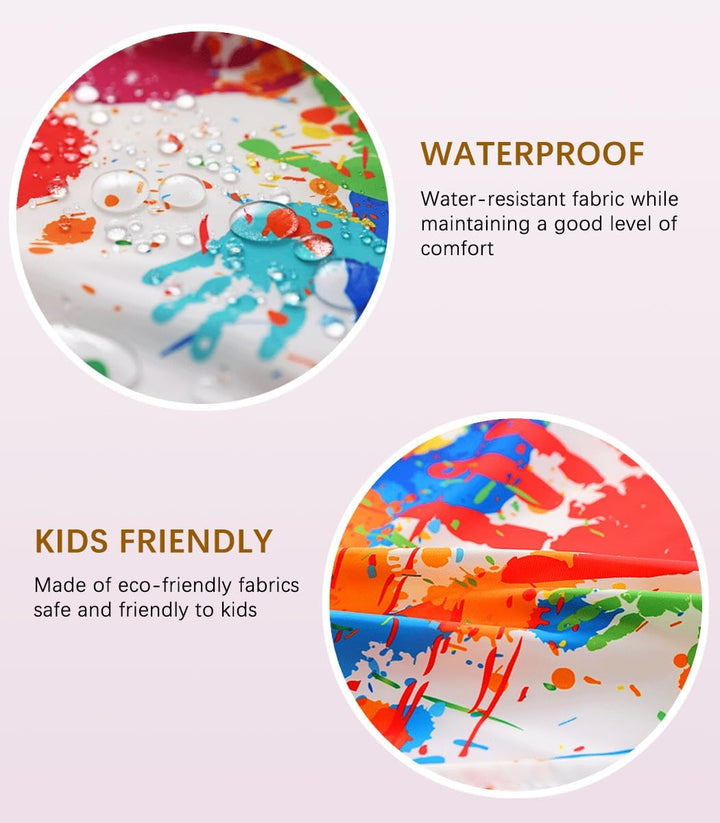 Kids Art Smock,Waterproof Painting Apron Artist Smocks with Pocket Long Sleeves for Age 5-8