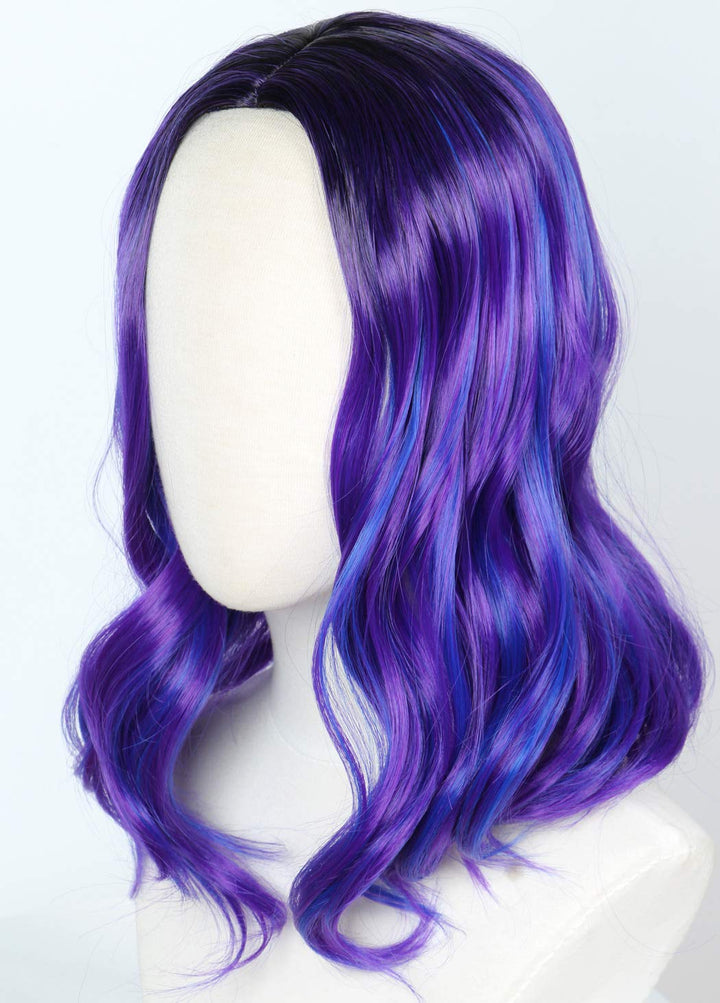 Kids Child Purple Dye Wig Halloween Costume Cosplay Wave Wig