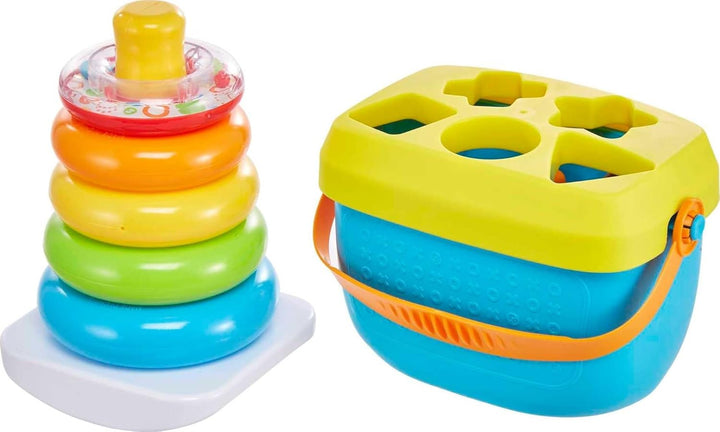 Baby Stacking Toy Rock-A-Stack, Roly-Poly Base with 5 Colorful Rings for Ages 6+ Months