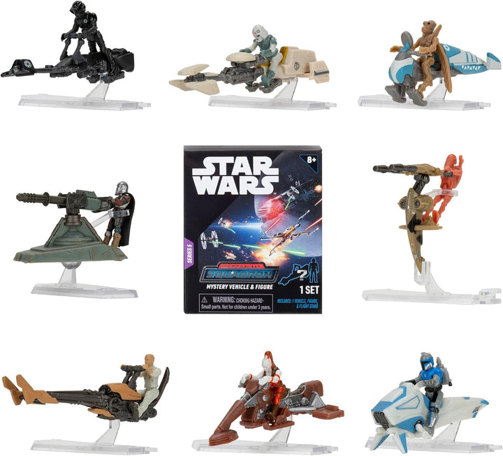 Star Wars Micro Galaxy Squadron Mace Windu’S Jedi Interceptor Mystery Bundle - 3-Inch Light Armor Class and Scout Class Vehicles with Accessories (Amazon Exclusive)