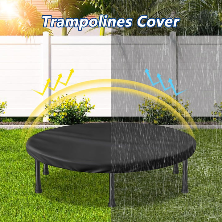 Mini Trampoline Cover 40 Inch Waterproof Fitness Trampoline Cover for Adults - Not Spring Covers (Black)