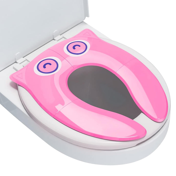 Travel Potty Seat for Toddler & Kid,  Portable Potty Seat with Storage Bag, Foldable Potty for Toddler Travel, Non-Slip Potty Training Toilet Seat Cover with Splash Guard (Grey)