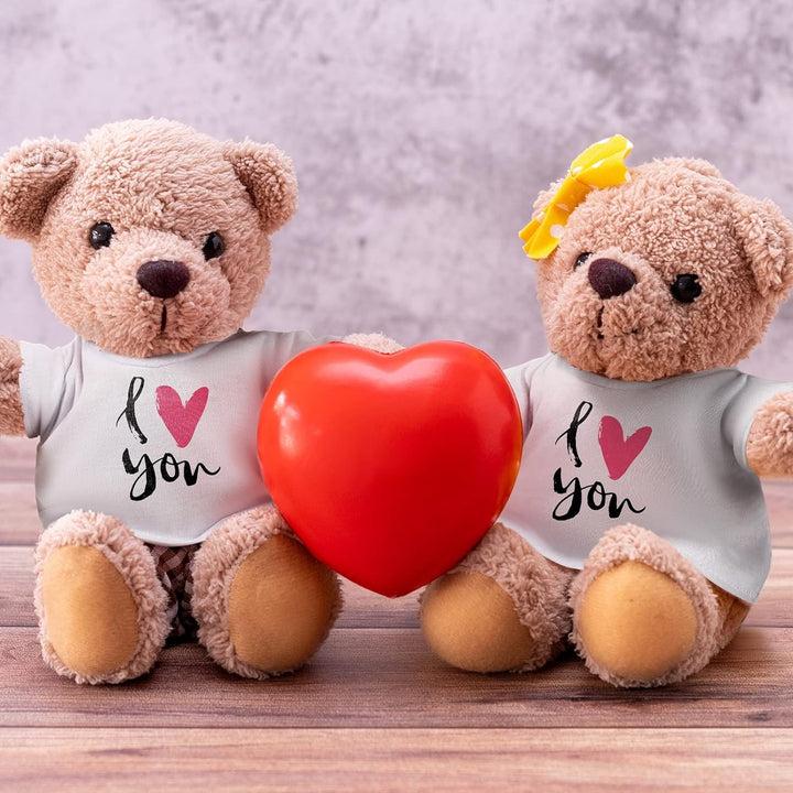 6 Pcs Bear Clothes Basic Tee Shirt Classic Stuffed T Shirt Plush Crew Neck for Stuffed Bears Doll with 14 - 18 Inch, Bear Not Included(White)