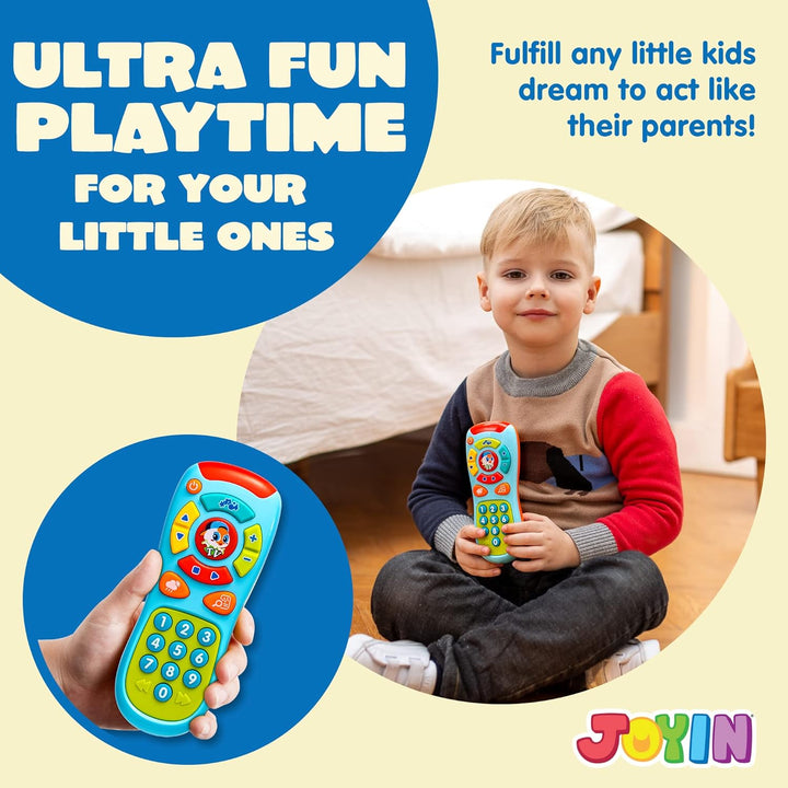 Baby Learning Phone and Remote Toy for Toddler, Fun Smartphone Toys with Music for Infants, Boys or Girls, Holiday Stocking Stuffers, Kids Birthday Gift, Easter Basket Stuffers