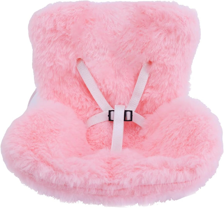 Car Seat for Dolls, Cute Safety Have a Seat with Soft Furry Cushion Pink Sofa Car Air Vents Clip Desktop Decor Chair to Display Doll Toy Ornaments Decorations Accessories