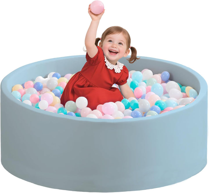 Ball Pit for Toddlers 35.43''X11.81 Baby Ball Pits Soft Memory Foam Ball Pit round Kids Ball Pit Indoor Game Kids Play Ball Pool Ideal Gift for Girls and Boys (Grey, NO Balls)