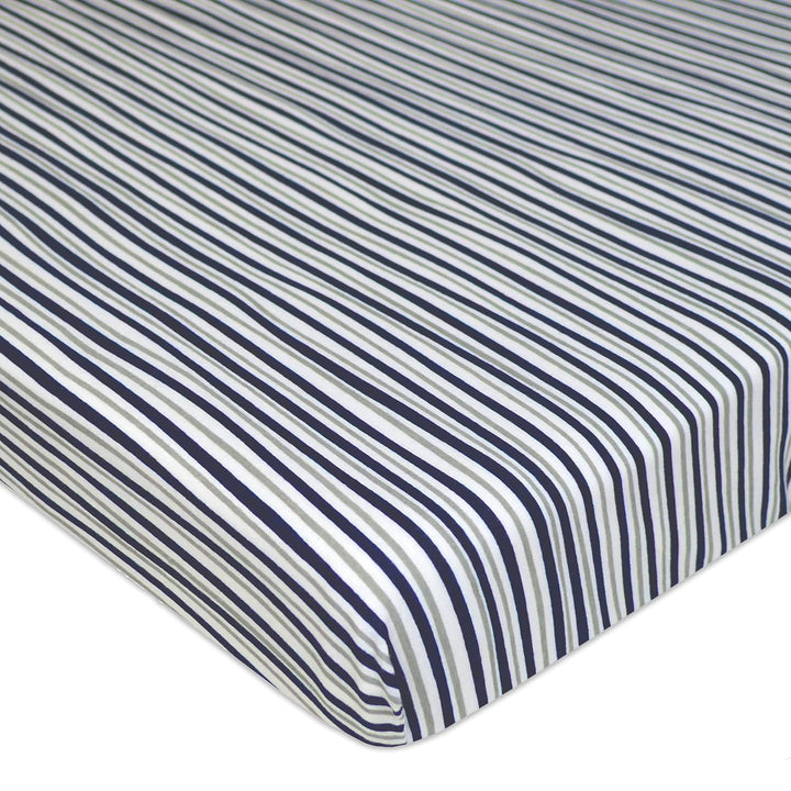 2 Pack 100% Natural Cotton Fitted Pack and Play Sheets 39" X 27" - Soft & Breathable Pack N Play Sheets for Playard & Mini Crib Mattress, Gray Star/Gray Zigzag, for Boys & Girls