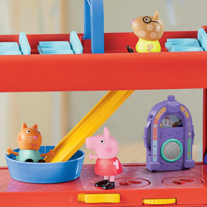 2-In-1 Party Bus Playset with 3 Figures and 13 Accessory Pieces, Preschool Toys for Girls and Boys, Kids Gifts, Ages 3+