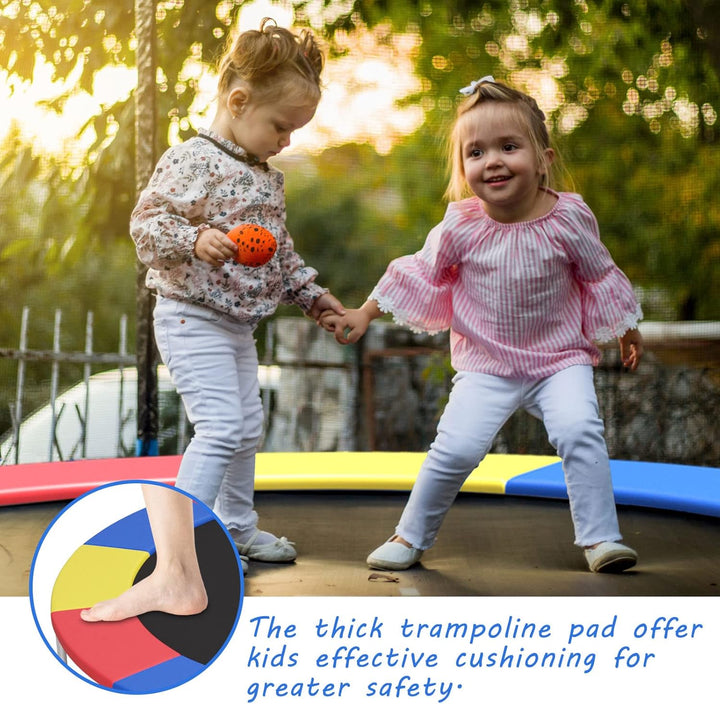 8Ft 10Ft 12Ft 14Ft 15Ft 16Ft Trampoline Pad, Tear-Resistant Edge Cover Springs Protection Pad, All Weather Replacement Trampoline Safety Pad