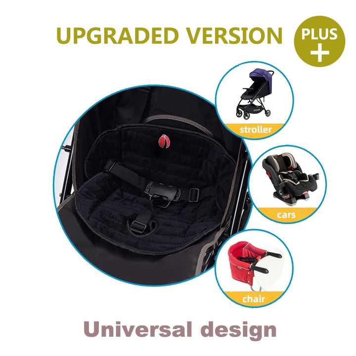 Baby Piddle Pad Car Seat Liner,Potty Training Car Seat Protector with Waterproof Liner for Child Safety Car Seat Stroller and Dinner Chair,Machine Wash and Dry (Plus-Black)