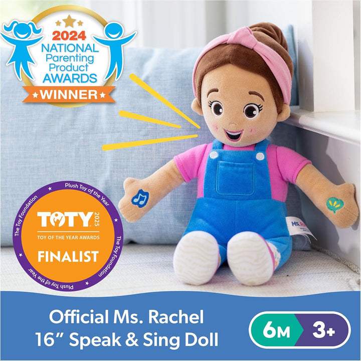 Speak & Sing Doll 16” Tall Interactive Toy with 4 Songs & 16+ Phrases, Toddler Toys for Girls & Boys Ages 6 Months to 3+ Years