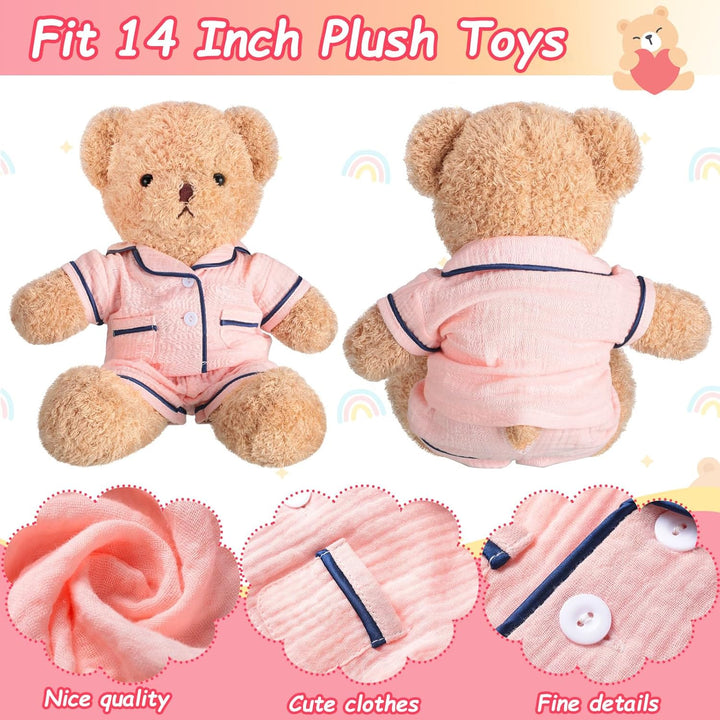 Bear Clothes Pajamas Make Your Own Animals Outfits Fits Most 14 Inches Bear Accessories, Pink