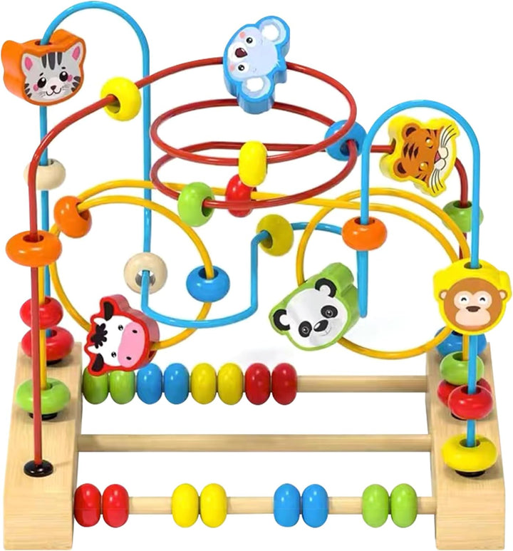 Bead Maze Toy for Toddlers Wooden Bead Toys Colorful Roller Coaster Preschool Educational Toys for Kids Classic Birthdday Gift for Toddlers Baby Infant Boys Girls…