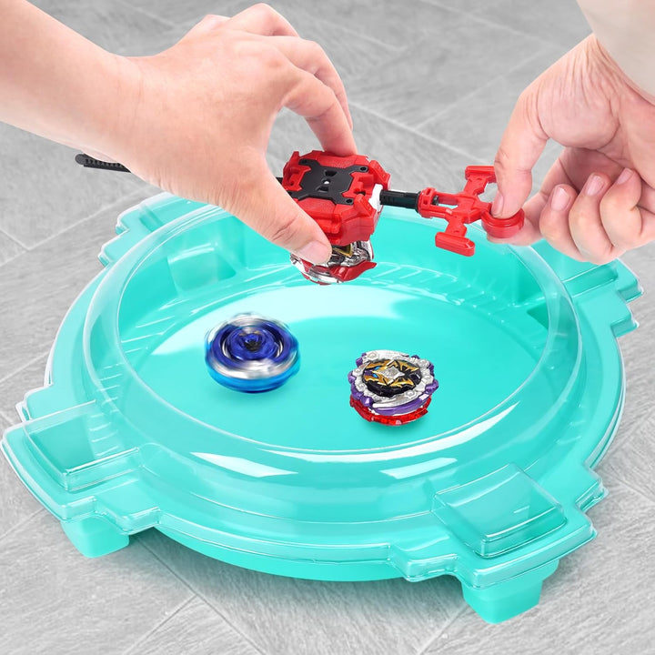 Battling Top Burst Toy Set Game Complete Battle Game Set with Stadium, 6 Battling Tops and 2 Launchers, Toys for 6 Year Old Boys & Girls & up (Amazon Exclusive) Green