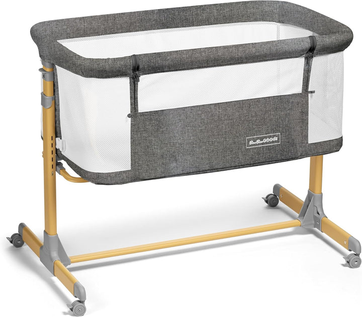 3 in 1 Baby Bassinet with Wheels, Portable Bedside Sleeper for Baby with 6 Adjustable Heights and Foam Mattress, Baby Bedside Crib for Newborns and Infants