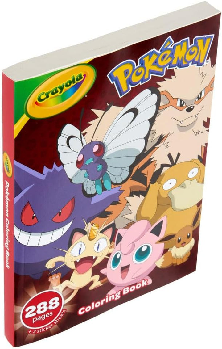 Giant Pokemon Coloring Book (288 Pages), 2 Sticker Sheets, Coloring Book for Kids & Adults, Travel Activity, Pokemon Gift for Kids, 3+