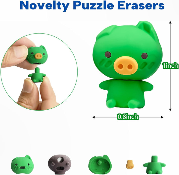 Animal Erasers for Kids, 35 Pcs Pencil Erasers Bulk Mini Erasers Treasure Box Toys for Classroom Prizes School Supplies