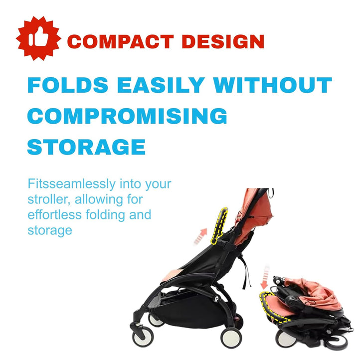 Baby Stroller Bumper Bar – Compatible with YOYO – Foldable without Removing – PU Leather Handle, Armrest & Crossbar