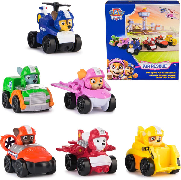 : Air Rescue, 6-Piece Pup Squad Racers, Toy Cars Gift Set with Chase, Marshall, Skye, Rubble, Rocky & Zuma, Kids Toys for Boys & Girls 3+