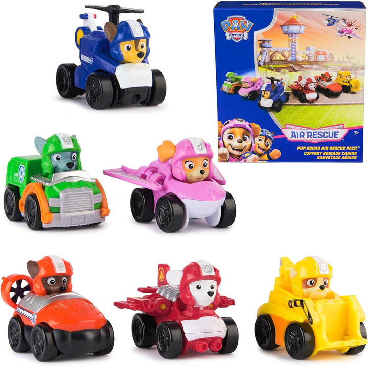 : Air Rescue, 6-Piece Pup Squad Racers, Toy Cars Gift Set with Chase, Marshall, Skye, Rubble, Rocky & Zuma, Kids Toys for Boys & Girls 3+