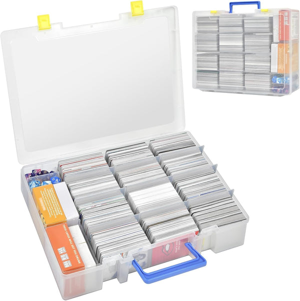Trading Card Storage Box, 2300+ Playing Card Case Holder Organizer Compatible with PM Tcg/For Yugioh/For Cah/For Phase 10/ for Football Baseball Sports Cards (Case Only) - White