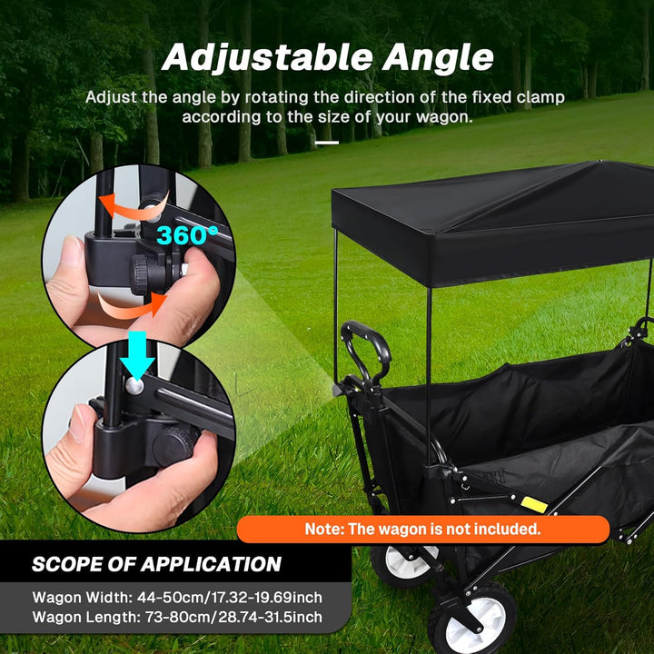 Universal Model Wagon Canopy Cover Garden Push Awning Portable Outdoor Stroller Accessories Awning for Garden Wagon, Shopping, Camping (Suitable for Folded,Gathering Folded Stroller) -50*76Cm