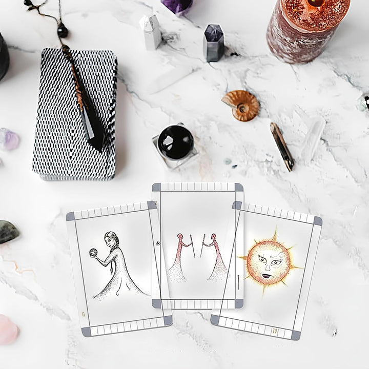 The Transparent Tarot Deck & Guidebook Box Set – Ideal for Beginners, Clear Card Meanings for Fortune Telling & Tarot Divination