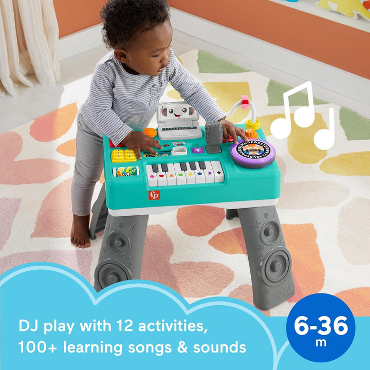 Laugh & Learn Baby & Toddler Toy Mix & Learn DJ Table Musical Activity Center with Lights & Sounds for Ages 6+ Months