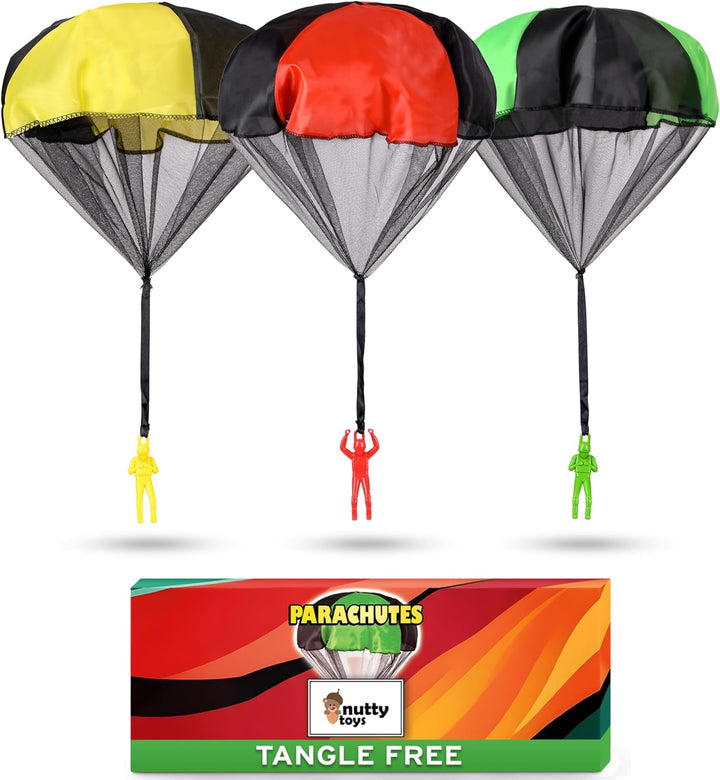 Parachute Toys for Kids - Tangle Free Outdoor Flying Parachute Men, Top Indoor & Outside, 3 4 5 6 7 8 9 10 11 12 Year Old, Best Christmas Stocking Stuffers Idea 2025 Unique Boy & Girl Gifts