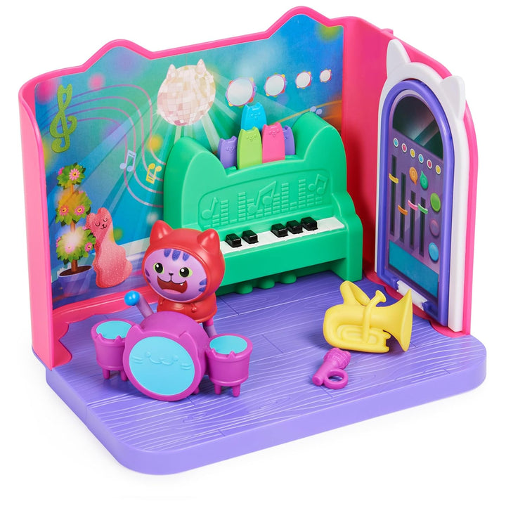 Gabby’S Dollhouse, Groovy Music Room with Daniel James Catnip Figure, 2 Accessories, 2 Furniture Pieces and 2 Deliveries, Kids Toys for Ages 3 and Up