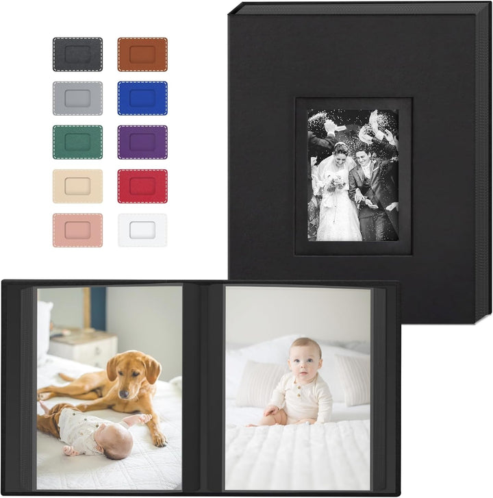Photo Album 4X6 300 Pockets with Leather Hardcover Cover, Small Photo Album Holder Book with 50Pcs Pages for Family Travel Wedding Baby Gifts