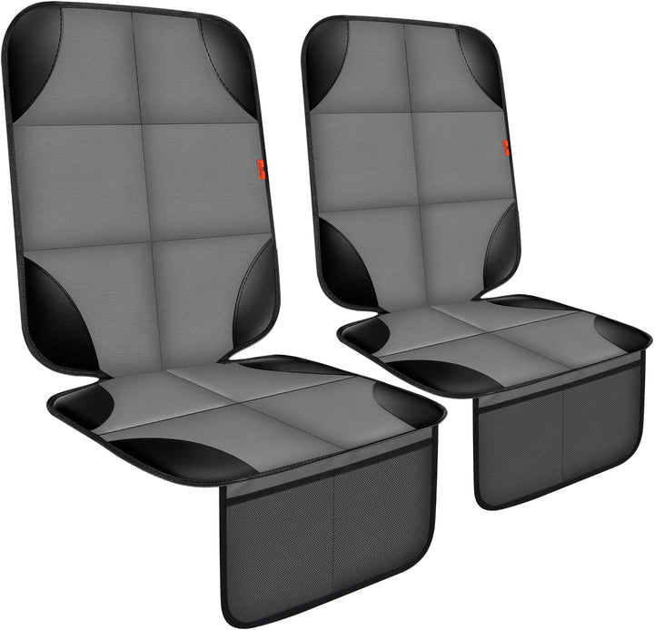 Car Seat Protector 1 Pack Car Seat Cushion Mat Thickest Padding,Waterproof 600D Fabric Car Seat Covers for Non-Slip Backing Mesh Pockets for Baby and Pet (Black, 1 Pack)