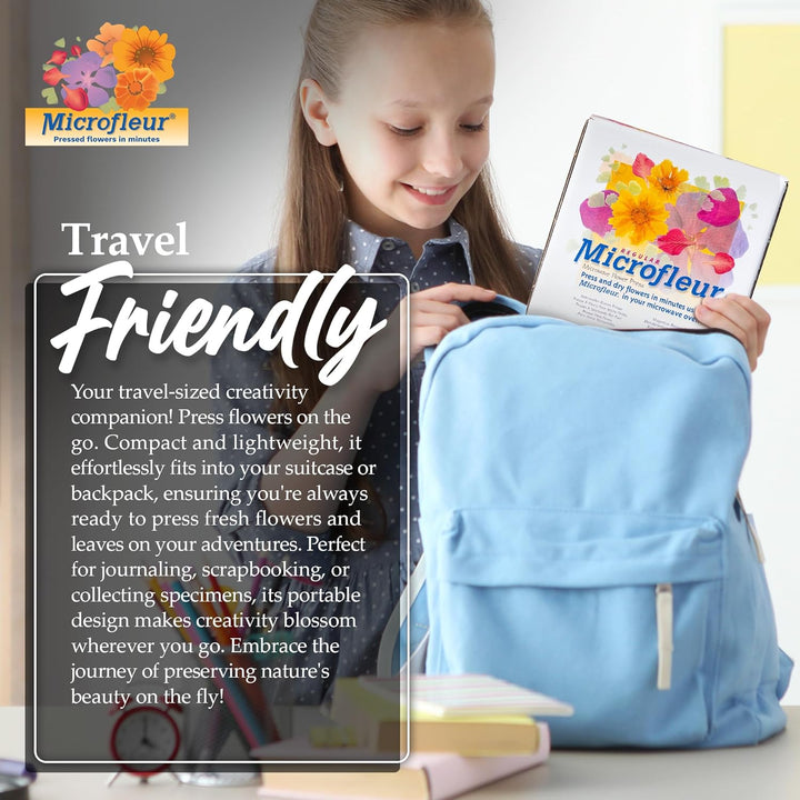 Microwave Flower Art Press Kit for Kids and Adults - DIY with Washable Absorbent Cloth, Ideal for Plant Lovers 5" (13 Cm)