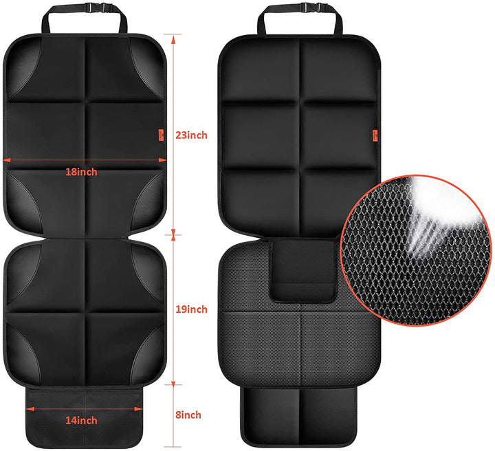 Car Seat Protector 1 Pack Car Seat Cushion Mat Thickest Padding,Waterproof 600D Fabric Car Seat Covers for Non-Slip Backing Mesh Pockets for Baby and Pet (Black, 1 Pack)