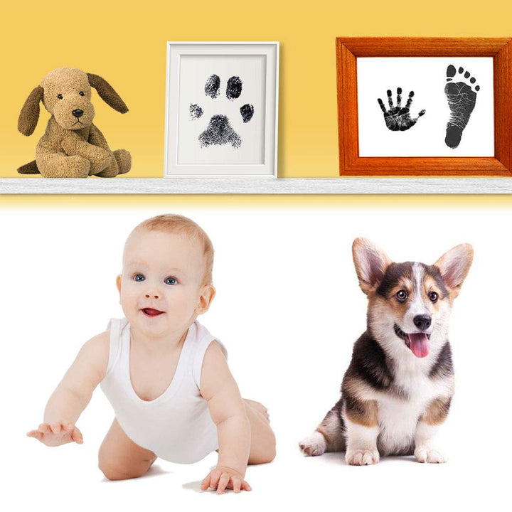 Ink Pad for Baby Footprint, Baby Handprint, Paw Print Pad, Create Impressive Keepsake Stamp, Non-Toxic Ink Pad, Perfect Baby Shower Registry Gift for Boys and Girls (Black)