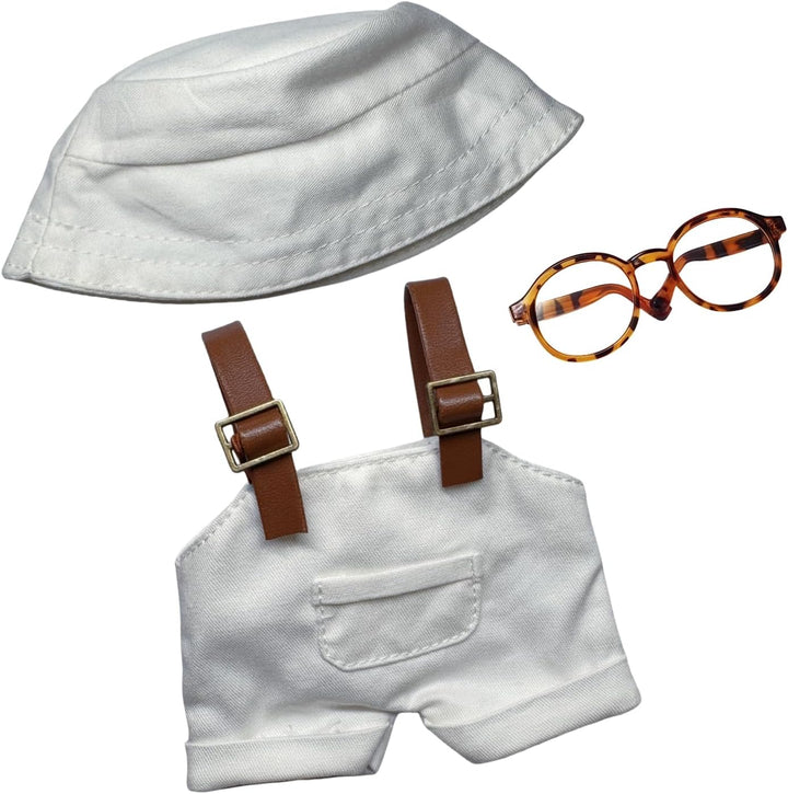 3-Piece Handcrafted Crochet Doll Clothes - Compatible with Labubu 5.91-6.7Inch (15-17Cm) Dolls as Accessories, Premium Dolls Outfit with Accessories, Hand Crocheted Hat, Sweaters, Bag (Maillard Brown)