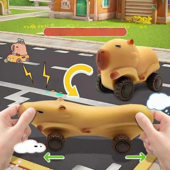 Creative Decompression Scooter Capybara Lala Fancy Special Wheeled Sand-Loading Four-Wheeled Vehicle Deformation Capybara Toy (2Pk)