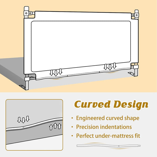 Toddler Bed Rails for Crib Baby Bed Rail Guard for Queen. King Bed, Adjustable Bed Rail Guard with Reinforced Anchor Fit for Slats& Boxspring, Sturdy Crib Bed Rail Guard for Toddlers,Kids