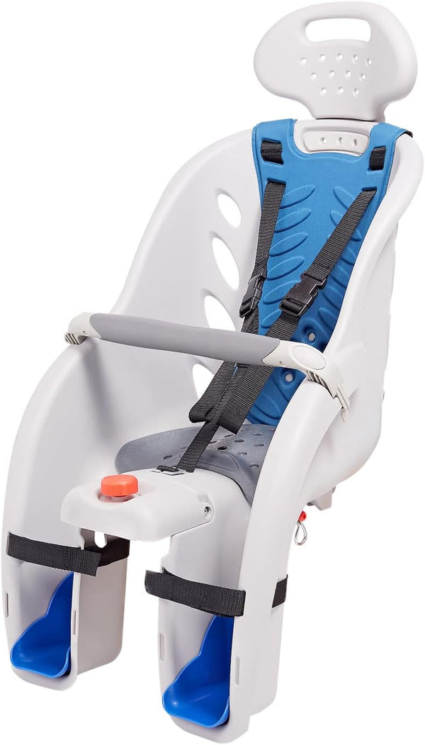 Deluxe or Ovation Child Bike Carrier, Seats One Kid Ages 1+, Frame Mount, Adjustable Safety Harness, Quick Release Design, Comfortable Padding, Rear-Mounted Child Bike Seat for Toddler