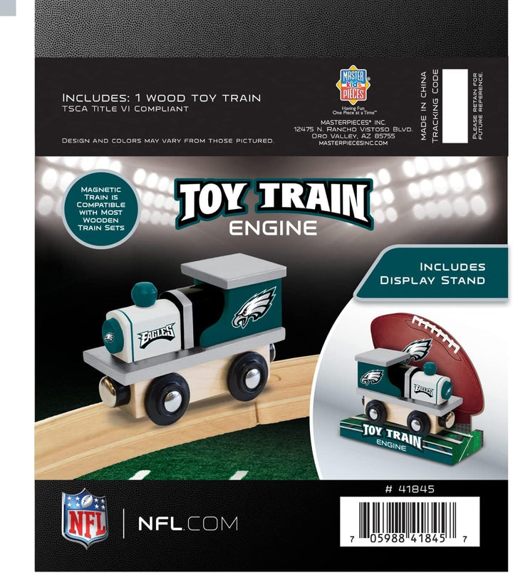 NFL Philadelphia Eagles Real Wood Toy Train, for Ages 3+
