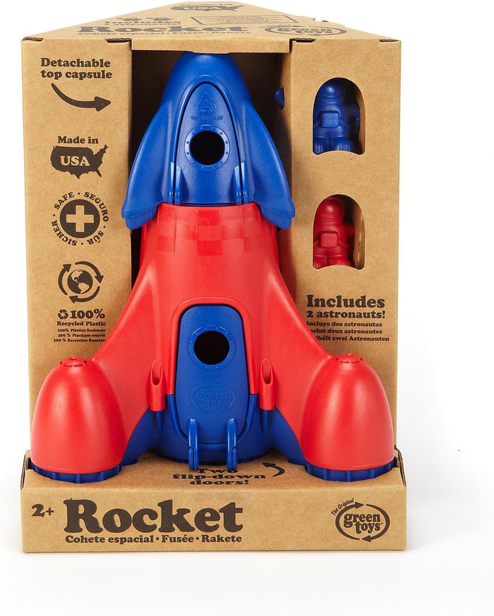 Rocket with 2 Astronauts Toy Vehicle Playset, Blue/Red
