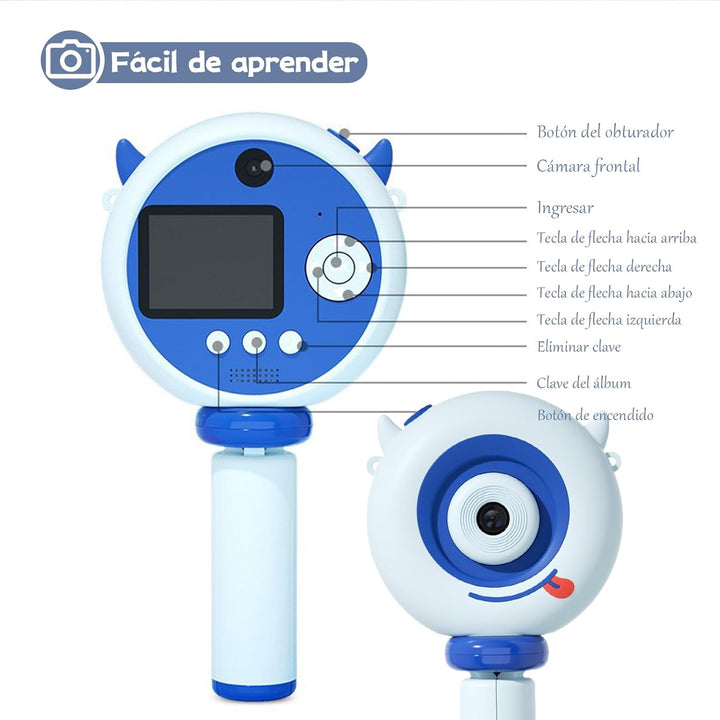 Kids Camera with Tripod, Kid Camera Toys with Flip-Up Lens for Selfie & Video, MP3 Player, Christmas Birthday Gifts for Boys Girls, 32G SD Card Included (Yellow Chicken)